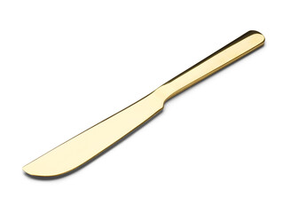 Golden knife isolated on white background
