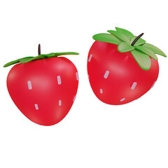 3d Red Strawberry