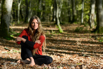 portrait of a yoga coach in nature