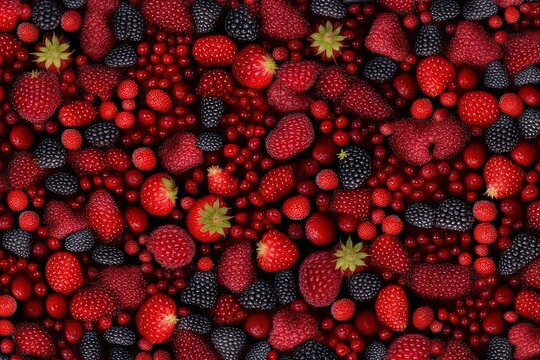 red fruits blended top view illustration generative ai