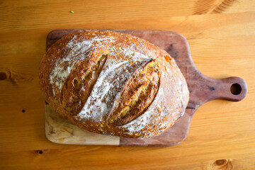 Homemade sourdough bread food photography recipe idea