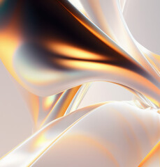 Dynamic abstract curve orange and pastel theme, artistic smooth shape