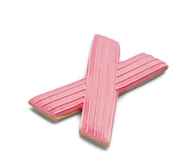 Tasty cookie in shape of letter X on white background. Valentine's Day celebration