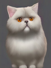 British Shorthair Cat Portrait, Generative AI