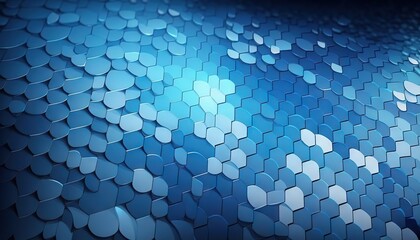  a blue abstract background with a lot of small white squares on it's sides and a bright light shining through the middle of the middle of the image.  generative ai