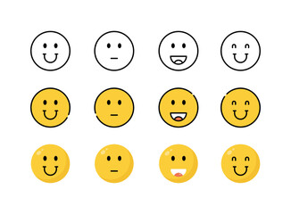 Emoji face icon set. Vector illustration.