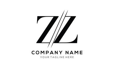 Fototapeta premium ZZ letter logo design template elements. ZZ letter vector logo.