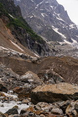 Fototapeta na wymiar Mountains in Georgia Mestia Glacier Ushba