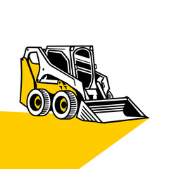 Obraz na płótnie Canvas vector Heavy Construction Equipment Names is Skid Steer Loader. use for illustration