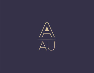 AAU letter logo design modern minimalist vector images