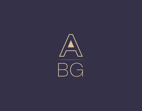 ABG letter logo design modern minimalist vector images