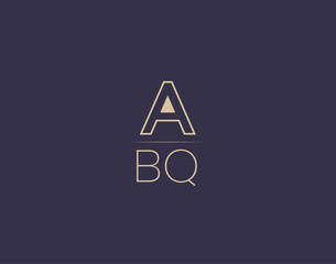 ABQ letter logo design modern minimalist vector images