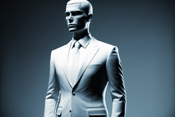 Obraz premium Statue of business man . Generative AI illustration