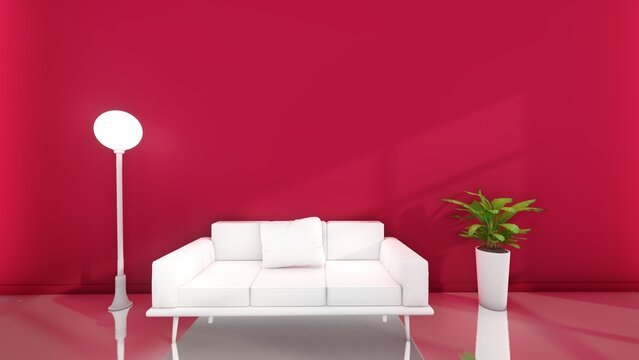 Free photo sofa in living room interior with copy space. 3d renders