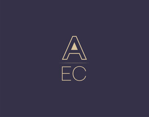 AEC letter logo design modern minimalist vector images
