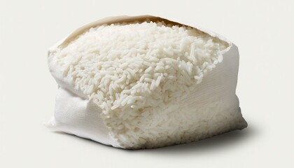Fototapeta na wymiar a bag of white rice on a white background with a white background and a white bag of rice on the ground with a white background. generative ai