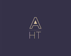 AHT letter logo design modern minimalist vector images