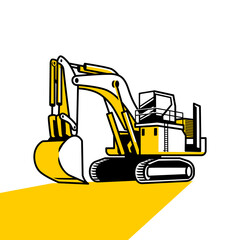 vector of excavator on white background. use for clip art illustration