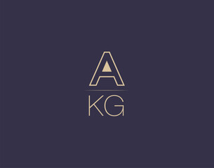 AKG letter logo design modern minimalist vector images