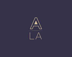 ALA letter logo design modern minimalist vector images