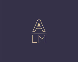 ALM letter logo design modern minimalist vector images