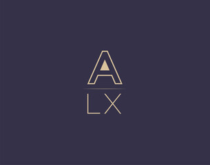 ALX letter logo design modern minimalist vector images