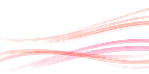 ピンクとサーモンピンクのラインで描いた水彩フレーム