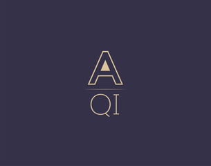 AQI letter logo design modern minimalist vector images
