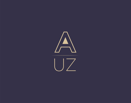 AUZ letter logo design modern minimalist vector images