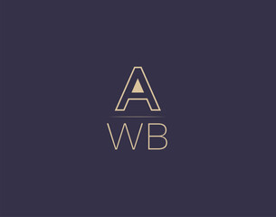 AWB letter logo design modern minimalist vector images