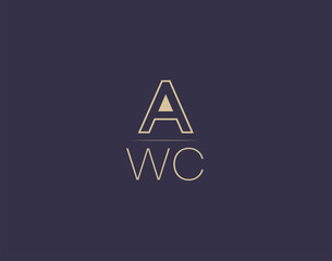 AWC letter logo design modern minimalist vector images