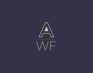 AWF letter logo design modern minimalist vector images