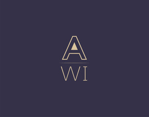 AWI letter logo design modern minimalist vector images
