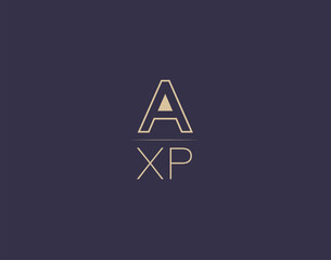 AXP letter logo design modern minimalist vector images