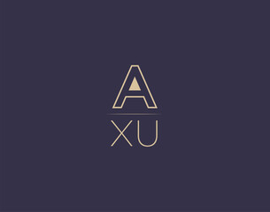 AXU letter logo design modern minimalist vector images