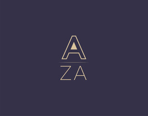 AZA letter logo design modern minimalist vector images