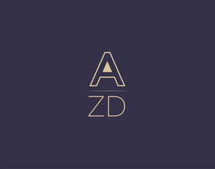 AZD letter logo design modern minimalist vector images