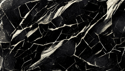 Cracked texture broken glass. Fractured rock. Dark black white distressed old shattered scratched stone illustration abstract background.