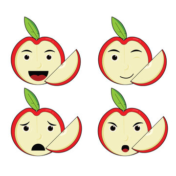 vector emoji apple white background