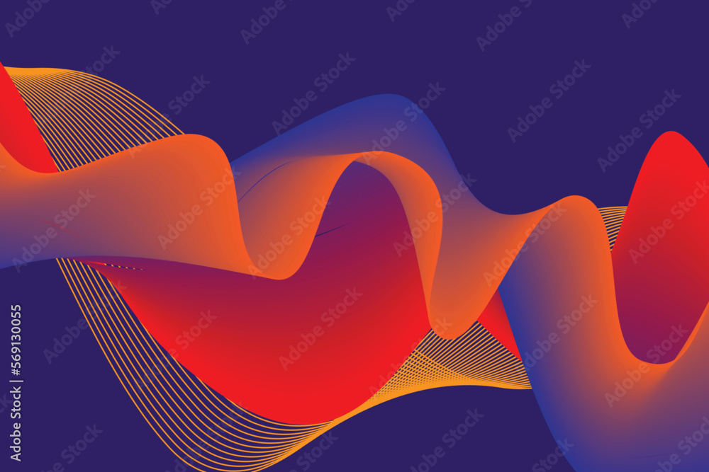 Poster colorful gradient wave abstract background. modern poster with gradient 3d flow shape. innovation ba