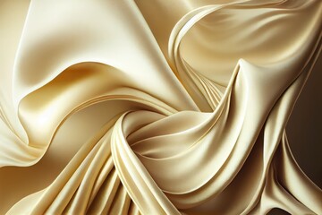 golden satin background made with generative ai