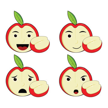 vector emoji apple white background