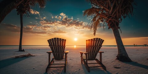 sunset at the beach  at sunset made with generated ai