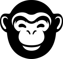 Hand drawn face of monkey illustration mascot art.
