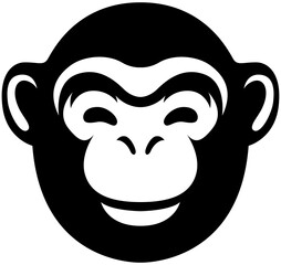 Hand drawn face of monkey illustration mascot art.