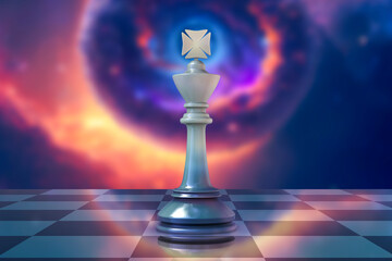 Chess king figure, 3D illustration