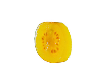 slice of yellow tomato