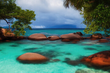 beach with trees and rocks is my perfect secret spot