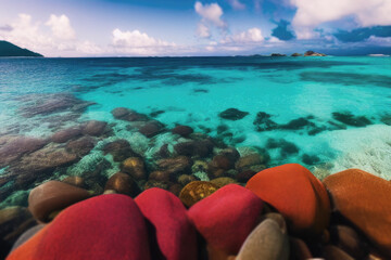 coral reef and sea for diving rip