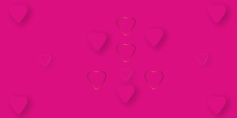 Pink background with hearts . Romantic pink valentine holiday love heart illustration .